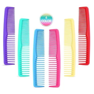 QITIMIR 6 Pcs Colorful Hair Combs for Women Detangler Comb Kids Woman Men Wid... - Picture 1 of 9