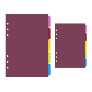 5 Sheets A5 A6 Loose Leaf Spiral Binder Index Separator 6 Hole Page Dividers PP - Picture 1 of 9