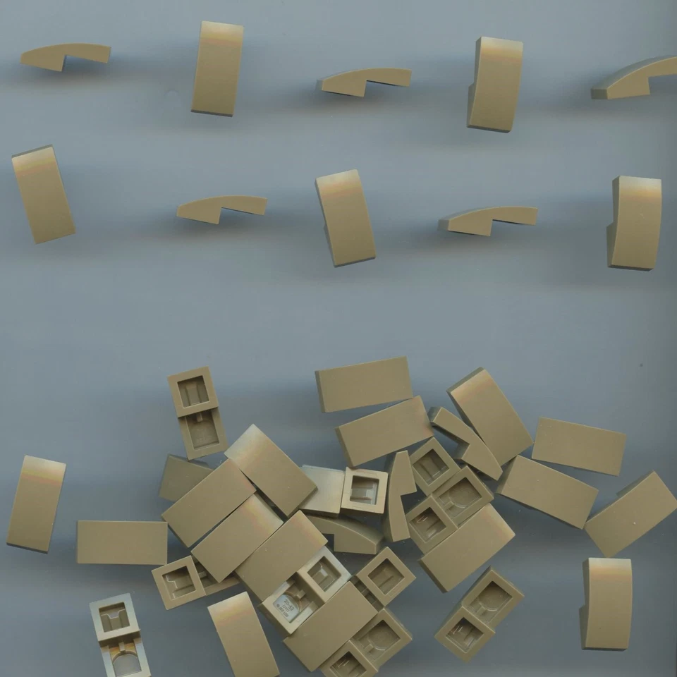 LEGO x 42 Dark Tan Slope, Curvo 2 x 1 x 2/3 11477 lote a granel Foto 1 de 1