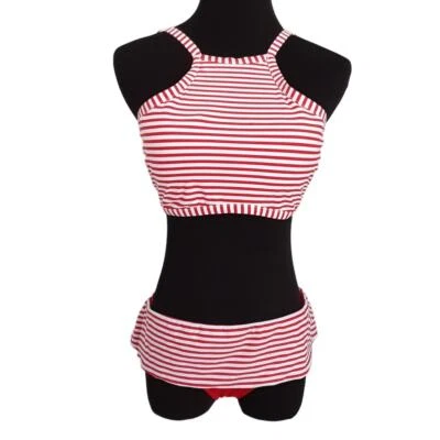 Conjunto de bikini Seafolly Australia Riviera a rayas cuello alto para mujer 10 náuticos verano Foto 1 de 4