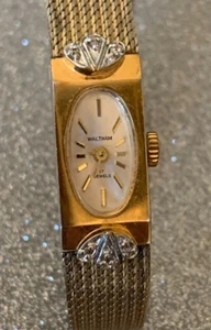 VINTAGE ESTATE - 17 JEWELS DANTY LADIES WALTHAM 10K ROLLED GOLD PLATED WATCH - Picture 1 of 17
