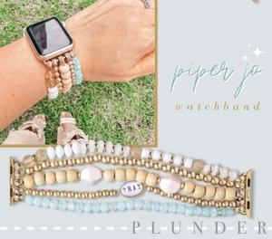Plunder Design Fashion Trendy Jewelry Piper Jo Multi Beaded Apple Watch Band - Picture 1 of 11