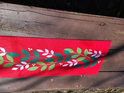 72" Table Runner  "Winterberry" Red & Green Never Used Holiday Christmas - Image 1 of 4