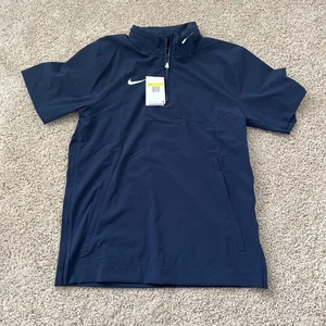 Mens Size Small-Nike Coaches Sideline Navy Hooded Jacket Short Sleeve FJ9548-422 - Picture 1 of 4
