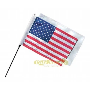 Bandera Estadounidense + Bandera Blanco De Antena para Moto Custom Americano - Imagen 1 de 1