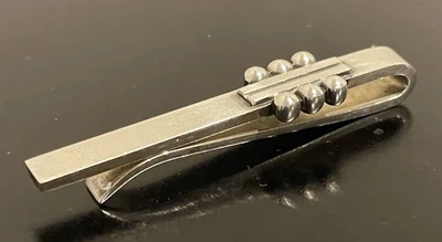 GEORG JENSEN Dinamarca PLATA ESTERLINA Modernista TIE BAR CLIP BROCHE #61A Foto 1 de 4