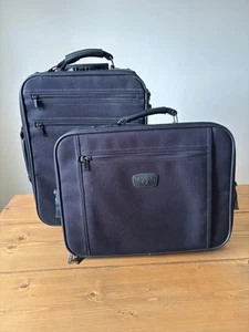 Antler Telescopic Handle Black Suitcase Cabin With Clip Together Briefcase Set - Picture 1 of 16