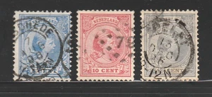 Netherlands, 1891-94 Princess Wilhelmina, Used, Scott #s 41 | 44, 3 Different - Picture 1 of 2