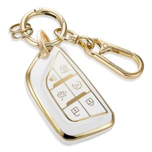 Für Cadillac Schlüsselanhänger Cover mit Upgrade für Cadillac B2 Metallschnalle/Gold - Bild 1 von 7