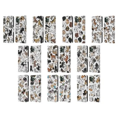 HEAD CASE DESIGNS DOG BREED PATTERNS LEATHER BOOK CASE FOR APPLE iPHONE PHONES - Image 1 of 4