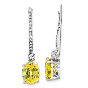 14K White Gold Lab Grown Diamond & Lab Created Yellow Sapphire Earring Jackets - Picture 1 of 3