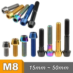 M8 Titanium Bolt Taper Socket Cap Screw 15/20/25/30/35/40/45/50mm for Motorcycle - Picture 1 of 9