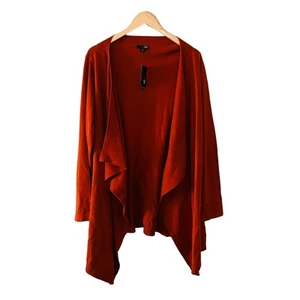 East 5th Open Front Asymmetrical Hem Knit Cardigan Size 1X NWT Burnt Orange - Picture 1 of 9