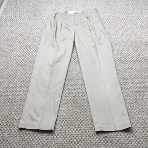 Polo Ralph Lauren Ethan Pantalone Uomo 32x32 Cachi Pieghettato 100% Cotone Abito Chino - Foto 1 di 11