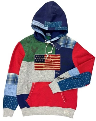 Polo Ralph Lauren Country Patchwork USA Flag Hoodie American Sportsman M-XL - Image 1 of 4