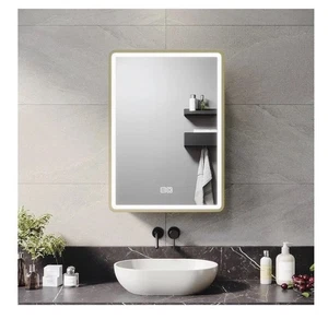 ELEGANT Bathroom LED Mirror Cabinet Back-lit 500x700mm Button Switch & Socket - Picture 1 of 8
