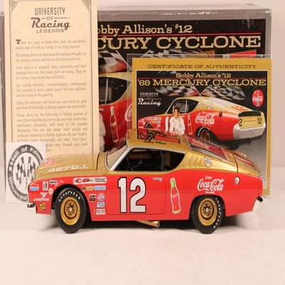 BOBBY ALLISON 1969 AUTOGRAPHED UNIVERSITY OF RACING #12 COCA-COLA MERCURY XRARE! - Image 1 of 4