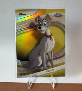 TRAMP 2025 TOPPS CHROME DISNEY YELLOW REFRACTOR #71 /275 LADY AND THE TRAMP - Picture 1 of 2