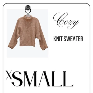 William Rast Sweater Womens XS Tan Cozy Knit Mock Neck Pullover Chenille Soft - Picture 1 of 4