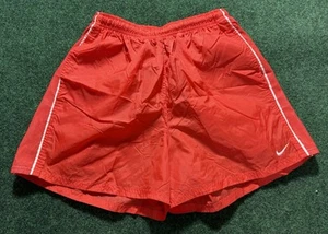 Vintage 90s Nike Shorts Womens Medium Softshell Athletic Nylon Orange Light - Picture 1 of 12