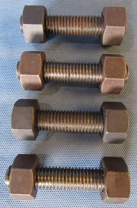 Edelstahl Stehbolzen 5/8 Zoll x 3,25 Zoll Vollgewinde mit 2 Muttern, 4 Stück B6 - Bild 1 von 5