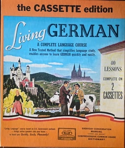 Vintage 1956 Living German - The Cassette Edition Complete Language Course - Picture 1 of 1