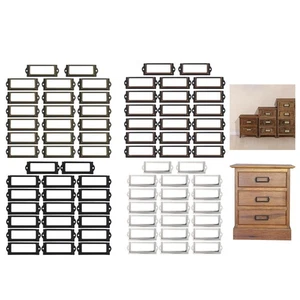 20 x Retro-Etikettenhalter Metallrahmen Schubladenetikettenhalter Hardware mit - Bild 1 von 27