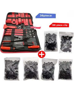 Auto Demontageset 38P + 190 Clips - Werkzeuge Verkleidung & Autoradio rot - Bild 1 von 9