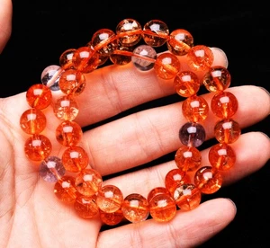 10.2mm 2Pcs Natural Arusha Sunstone Strong Light Crystal Beads Bracelet AAA - Picture 1 of 6