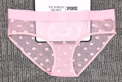 Panty Hiphugger Victoria's Secret Grande Rosa Lunares Transparente Heritage Logo Foto 1 de 4