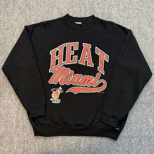 Sudadera de cuello redondo de baloncesto Miami Heat vintage con logotipo 7 NBA para hombre grande - Imagen 1 de 4