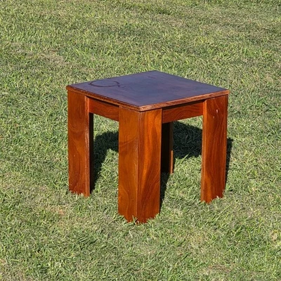 Vintage Solid Mahogany Cube Side Table/Stool -Minimalist Modern Design 16" x 16" - Image 1 of 4