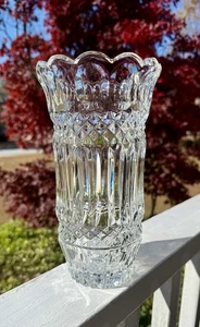 Vintage geschliffene Kristallvase schwerer Bleikristall 7 cm hoch - Bild 1 von 3