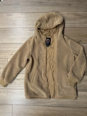 1 Abrigo Chaqueta Sherpa Imitación Madison Expedition Para Mujer Mediano Con Capucha Cremallera Completa Tostado Foto 1 de 3