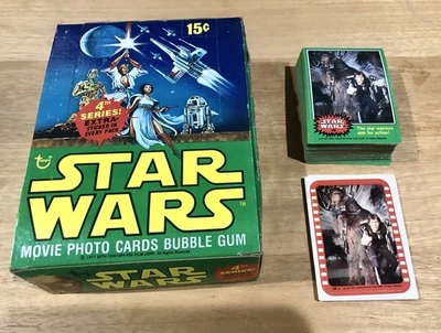 Vintage 1977 Star Wars SERIES 4 Card MASTER SET + Error card + Original Display - Image 1 of 4