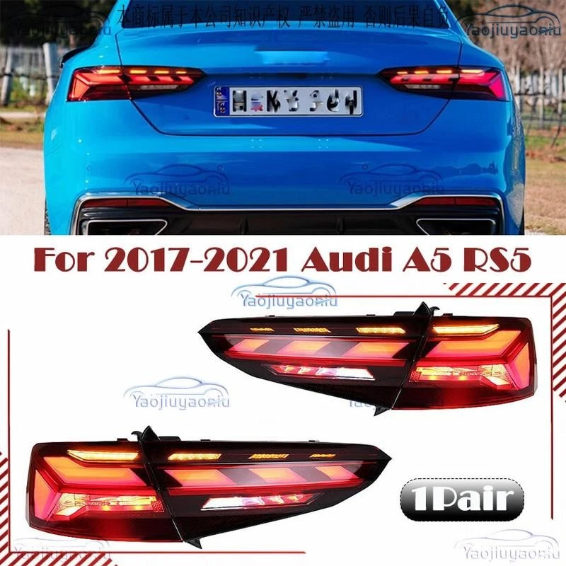 For 2017-2021 Audi A5 RS5  Sequential Turn Signal Lamps Assembly LED Tail Light - Image 1 of 1