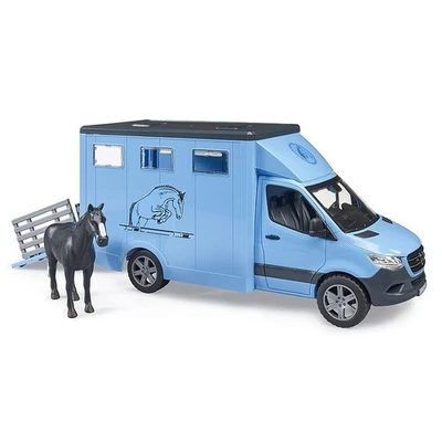 Transportador de animales Mercedes-Benz Sprinter 1/16 con 1 caballo de Bruder 02674 Foto 1 de 4