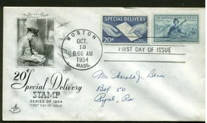 E20 20c LETTER SPECIAL DELIVERY FDC BOSTON, MA ART CRAFT CACHET - Picture 1 of 1