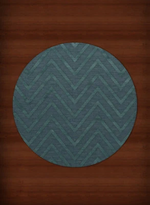 Blue Transitional Hand Hooked Stripes Chevrons Zig Zags Area Rug Striped DV4 - Image 1 of 2