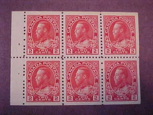 Canada Scott # 106a Booklet Pane Of 6 -- 2 Cent Carmine MNH -- Scott CV $80.00 - Picture 1 of 2