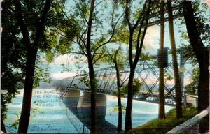 The Nord End Bridge Springfield Massachusetts Postcard - Picture 1 of 2