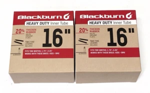 2 Blackburn 16" X 1.75"-2.25" Heavy Duty Bike Inner Tube 20% Thicker Rubber New - Picture 1 of 4