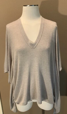 Suéter 360 S Beige Cuello en V Poncho Suéter Top Foto 1 de 4