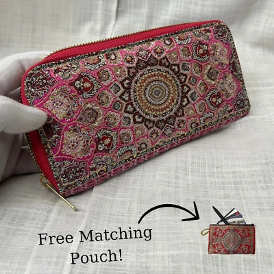 Bolso de Mano Estilo Boho - Cartera Diseño Alfombra Vintage - Cartera Tela Tejida Hecha a Mano Foto 1 de 4