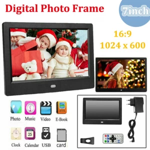 7in Digital Photo Picture Frame Alarm Clock MP3/4 Movie Player w/Remote Control - Picture 1 of 12