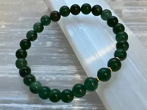 50.65cts Exquisite Natural EMERALD & 14k 14ct gold filled Bracelet 6.5mm - Picture 1 of 4