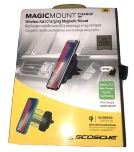 Scosche MagicMount Pro Qi Charge Vent Mount Black Fast Charge - Picture 1 of 5