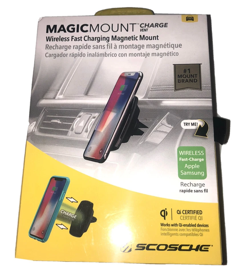 Scosche MPQ2V magicMOUNT Magnetic Vent Mount Holder Charger for Vehicles