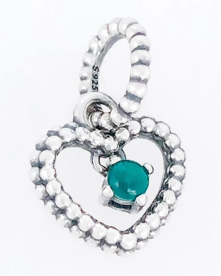 100% PANDORA 925 Mayo Verde Cuentas Corazón Dije Collar Pulsera Regalo 798854C05 Foto 1 de 1