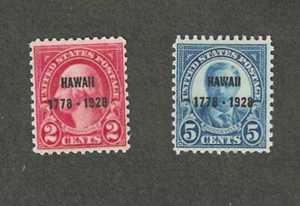 #647-8 2c & 5c HAWAII ISSUE UNUSED SINGLE SET MNH - Picture 1 of 2